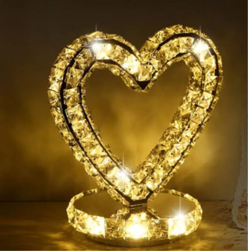 32*29CM Crystal Table Lamp Bedroom Bedside Lamp Round LED Decorative Desk Lamp Glass Crystal Light for Bedroom