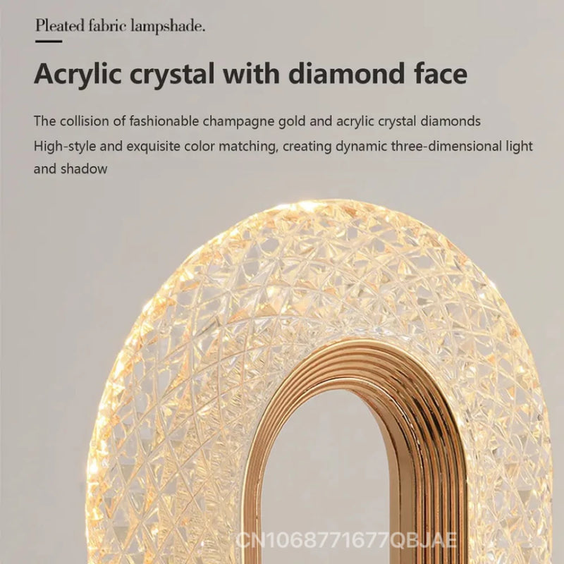 Crystal Diamond Table Lamp Bedside Touch Dimming Control Bedroom Decoration Bar Usb Rechargeab Modern Led Lights Home Decor Gift